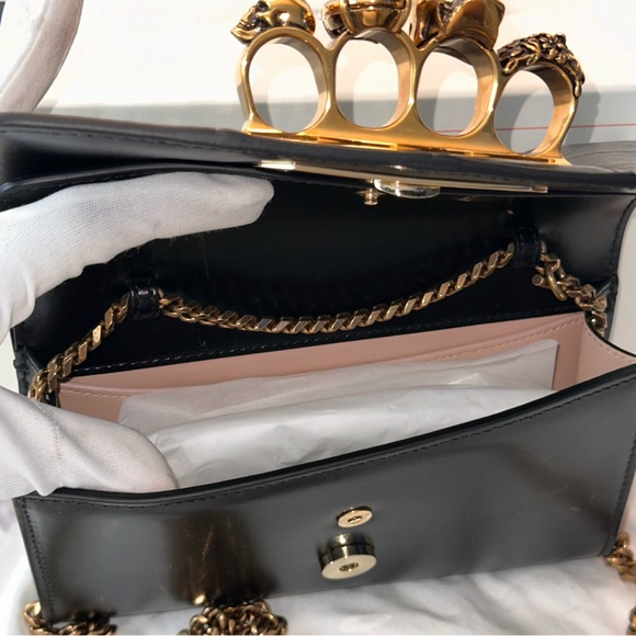 NWT Alexander McQueen The Slash Skull Jewel Clutch Bag - Black - Picture 8 of 12